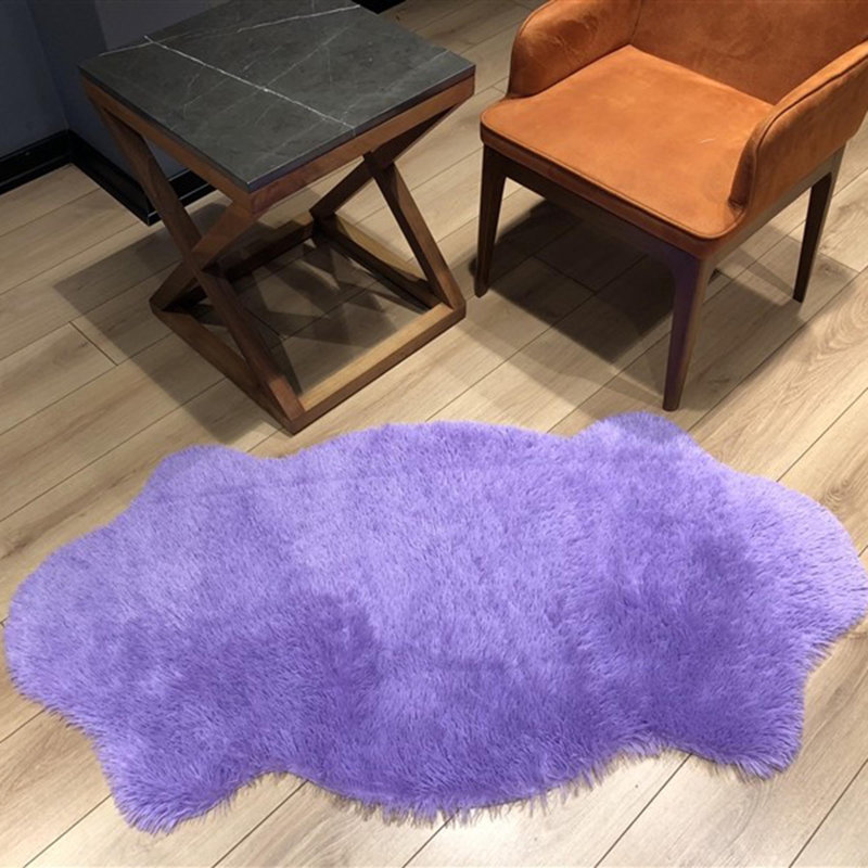 Tapis à poil long acrylique de couleur unie Earby, Nouveauté 2 pi 4 po x 4 pi 7 po