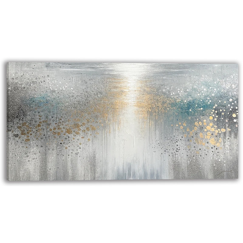 «Golden Mist», art mural sur toile abstraite, H 20 po x l 40 po