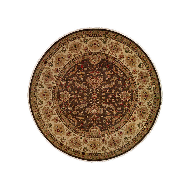 Wool Oriental Indoor Rug, Round 8'
