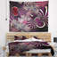Tapisserie fleur abstraite à fleur mauve foncé-28498183