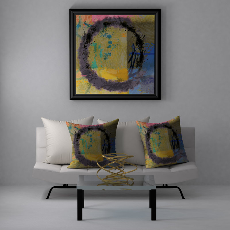 Victor Abstract Reversible Throw Pillow, 18" x 18"