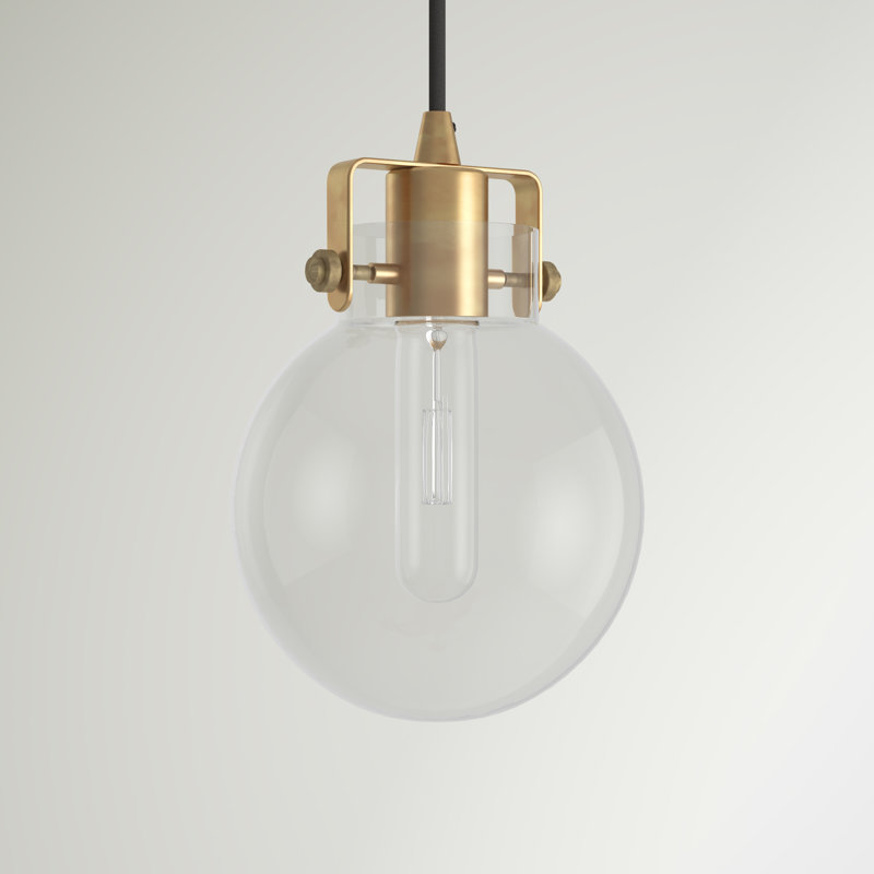 Luminaire suspendu sphérique à 1 lumière Alak, Laiton délavé