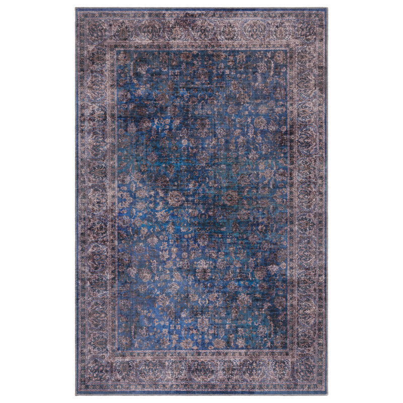 Hopkins Flatweave Navy/Brown Rug, Rectangle 160 x 230cm