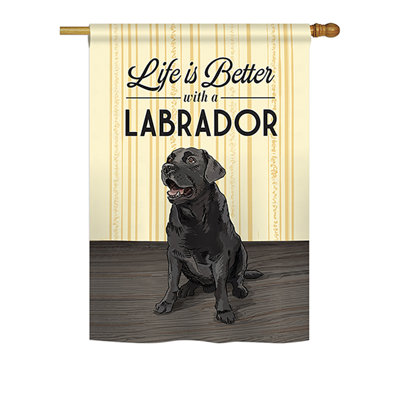 Drapeau pour maison 2 côtés en polyester life is meilleur lab