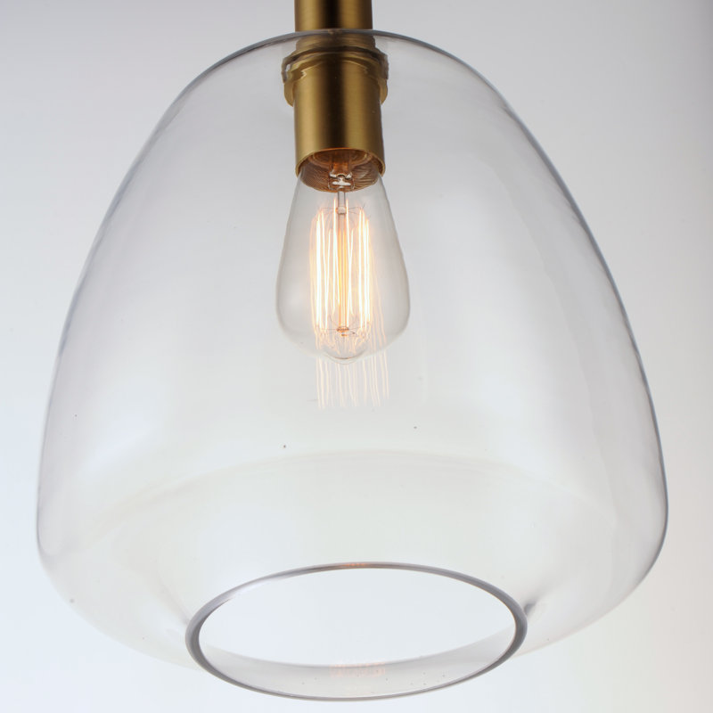 Luminaire suspendu sphérique 1 lumière Caudillo, Laiton satiné