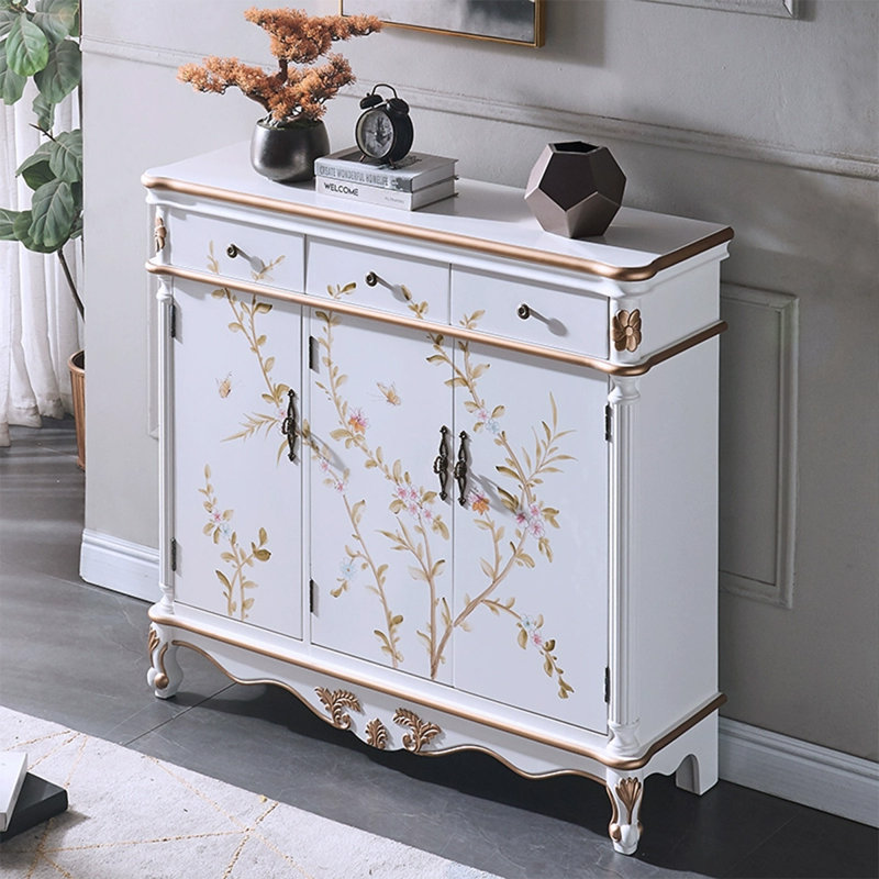 Banc de rangement blanc en bois manufacturé