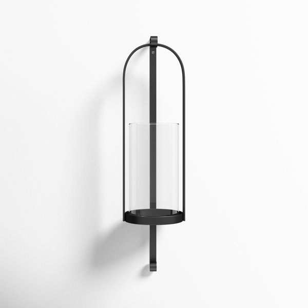 Kero Black Metal Wall Candle Holder