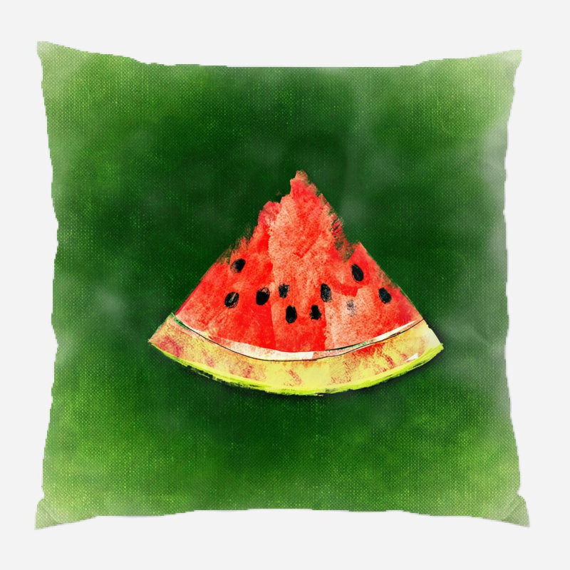 Coussin de pastèque Baileyville, Microsuède, Intérieur