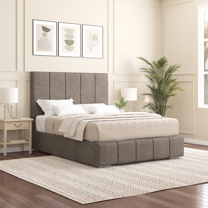 Edelmann Upholstered Bed, Single (3'), Mole