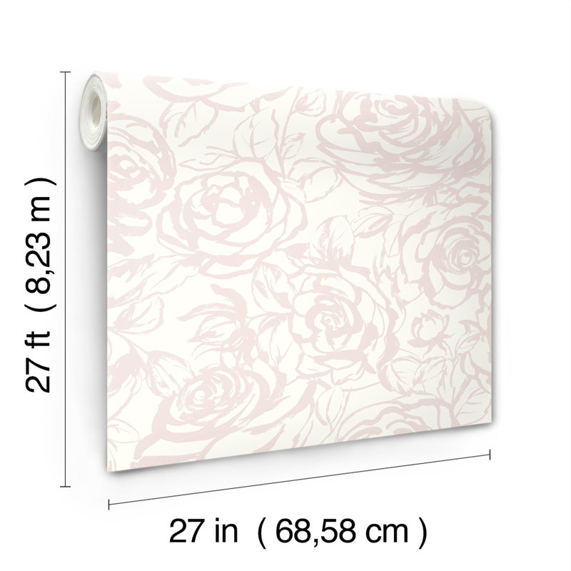 Nelda Black Rose Wallpaper, Pink