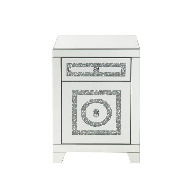 Table d'appoint en miroir et faux Dimaonds