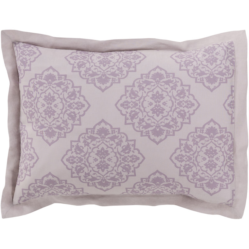 Anniston Linen Blend Damask Sham Set, King, Grey