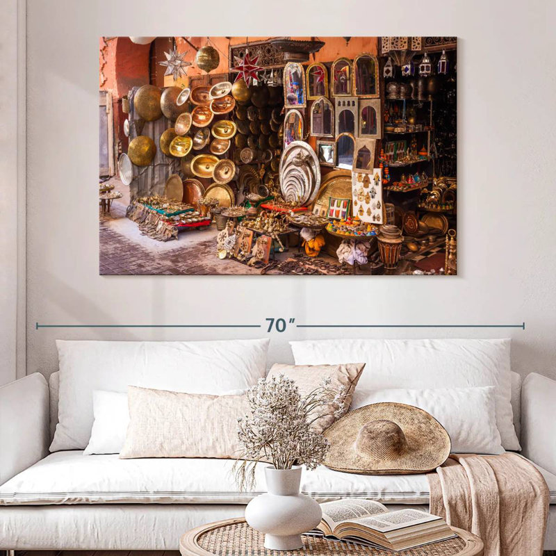 Artisanat marocain en métal Senne, H 34 po x l 51 po