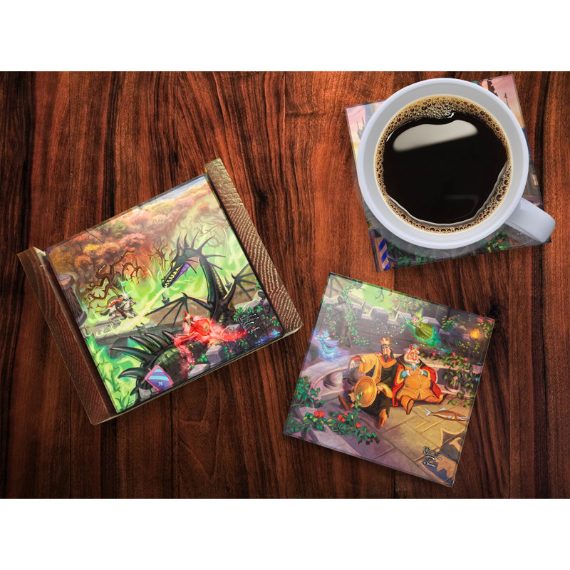 (Symboles) Ensemble de sous-verres en verre Starfire, Disney / Maléfique