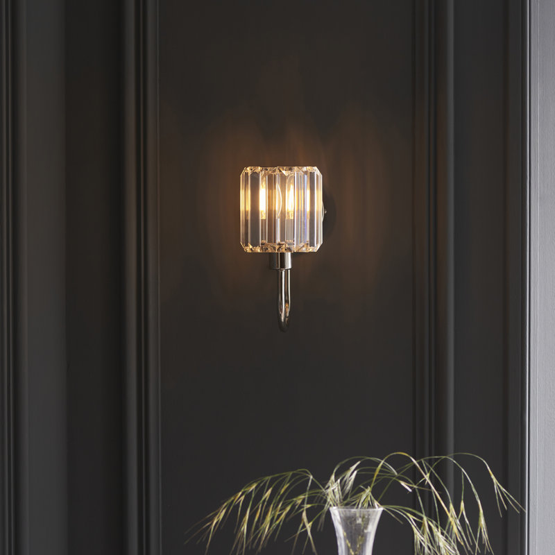 Ampelius Armed Sconce, Bright Nickel Plate