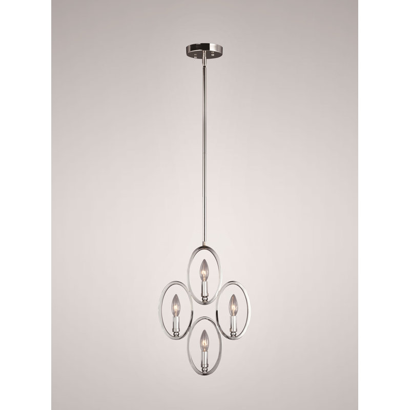 Luminaire suspendu 4 lumières 4 lumières, Chrome