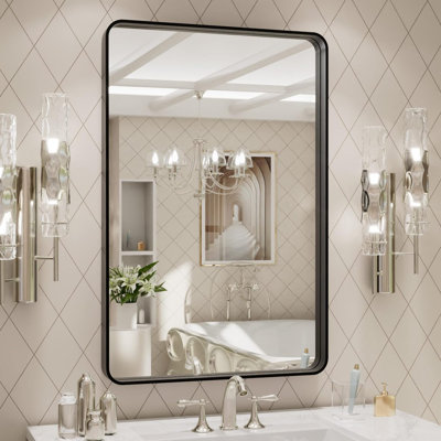 Black Aluminium Frame Bathroom Mirror