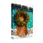 Guirlande de Noël sur une porte en bois-776873796