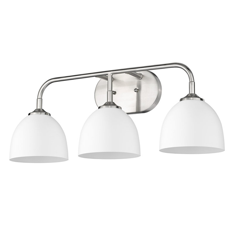 Ringwood 3-Light Dimmable Bathroom Light, Étain, Blanc mat