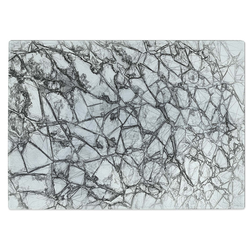 Tempered Glass Cracked Ice Chopping Board, 28.5 cm W x 20 cm L