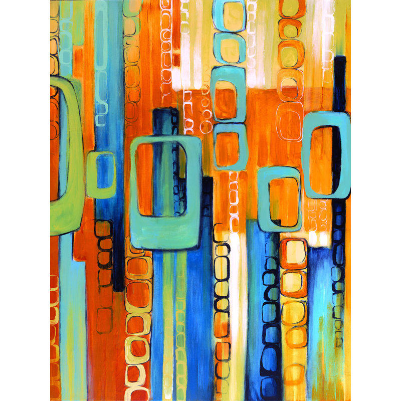 Abstrait mascotte - peinture sur toile tendue, H 16 po x l 12 po