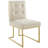 Privy Stainless Steel Upholstered Fabric Dining Accent Chair-1170066276