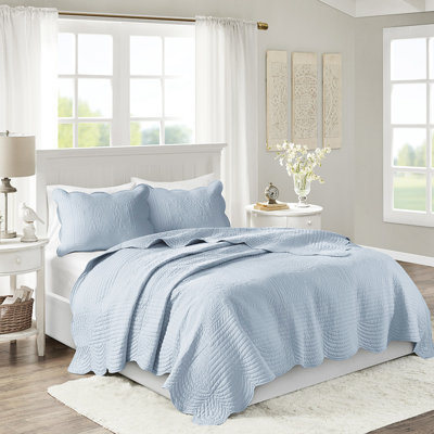 Literie réversible à bords festonnés - rembourrage, courtepointe en microfibre douce avec bords, chaud