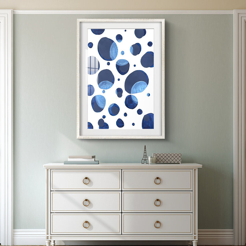 Ultramarine Orbs III - Impression encadrée, H 28,5 po x l 20,5 po, White