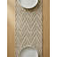 Rustic Beige Chevron Boucle Indoor Outdoor Table Runner 14x72