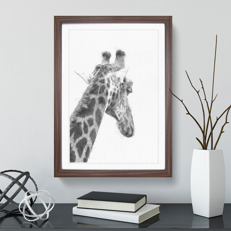 Giraffe Vol.5 - Framed Print, 65cm H x 48cm W x 2cm D, Walnut Framed