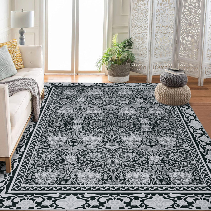 Area Rugs Washable Farmhouse Area Rug for Living Room Neutral Geometric Non Slip Pattern Rug for Bedroom Kitchen Dining Room Entryway