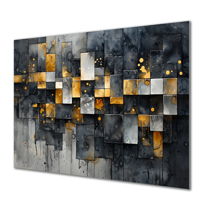 «Geometric Pulse», art optique moderne, reproduction d'art moderne sur métal, H 12 po x l 20 po