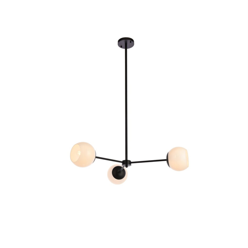 Caisha 3 - Light Dimmable Sputnik Modern Linear Chandelier, Black/White