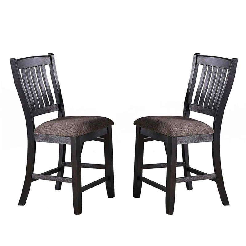 Ensemble de chaises de salle à manger à hauteur de comptoir 2 pièces, Noir, noir, noir, noir, Noir, noir, noir, noir