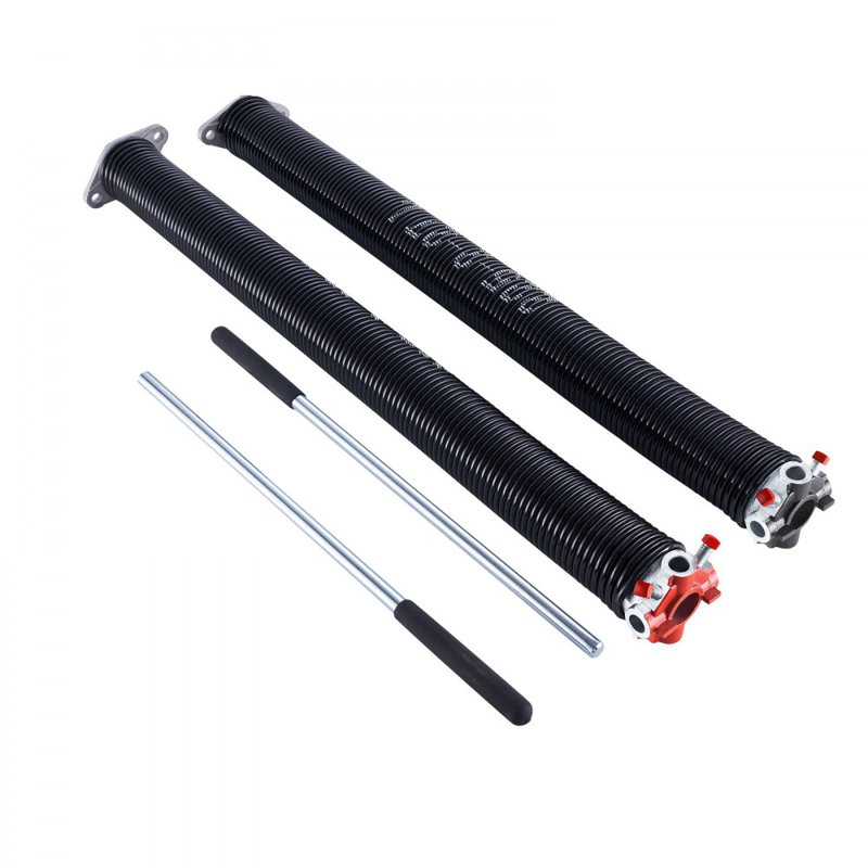 Paire de ressorts de torsion de porte de garage de 2 pouces avec barres d'enroulement, H 2 po x l 27 po x P 2 po