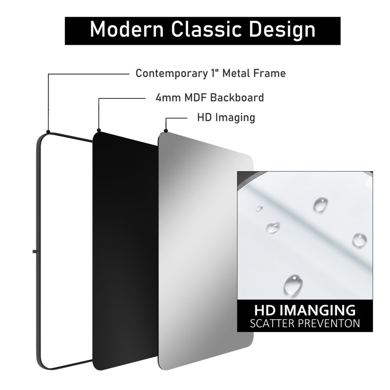 Izaya Metal Rectangle Mirror, 35.4" x 24"