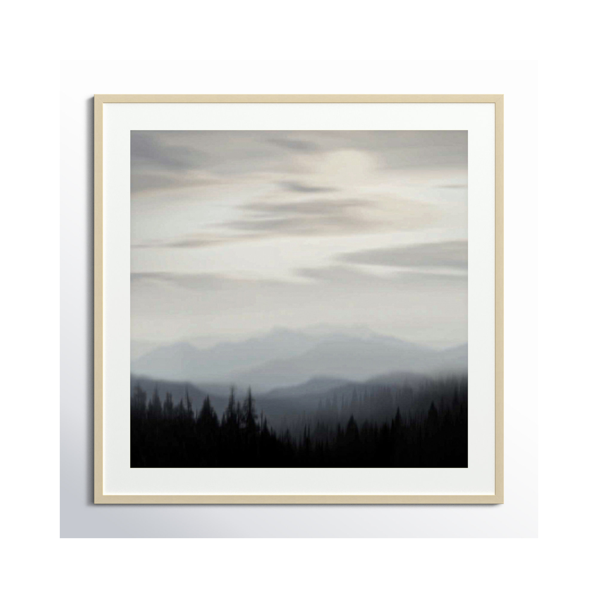 Mountain Vista II by Madeline Clark, 25.12" H x 25.12" W x 0.88" D, Brown Framed Paper