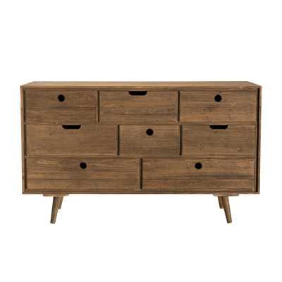 Carrizales Solid Wood 120cm W 8 - Drawer Chest of Drawers