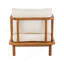 Fauteuil club en acacia avec coussin crème-736466932