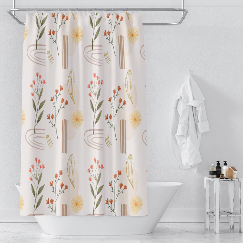Floral Shower Curtain, 83" H x 70" W