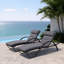 Ensemble de chaise longue inclinable en aluminium thermolaqué Fionnula-21047562