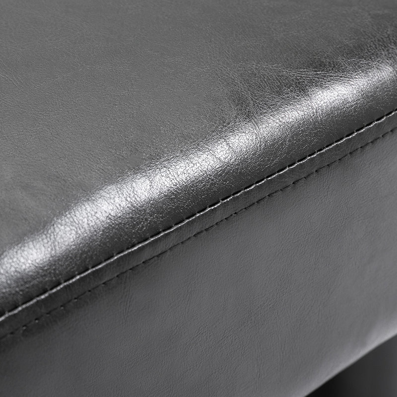 Repose-pieds rectangulaire en similicuir - noir, confortable et repose-pieds dans l'espace noir
