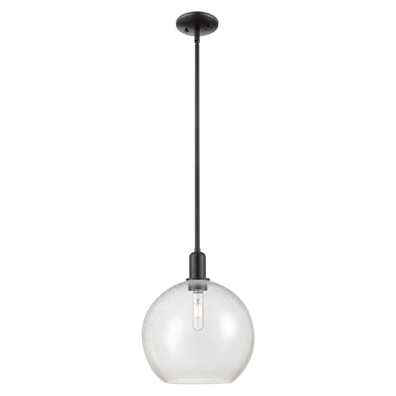 Mini-luminaire suspendu 1 lumière Arcadia - Athens, H 10,63 po x l 11,75 po x P 11,75 po, Mercure, Noir mat
