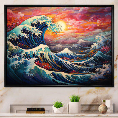 Toile japonaise, vagues de Kanagawa 5 - Art mural sur toile