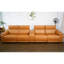 Canapé modulaire en cuir orange 5 pièces avec espace de rangement et sièges inclinables électriques, confortable pour un espace de vie principal, style moderne, rembourrage en coton technique,