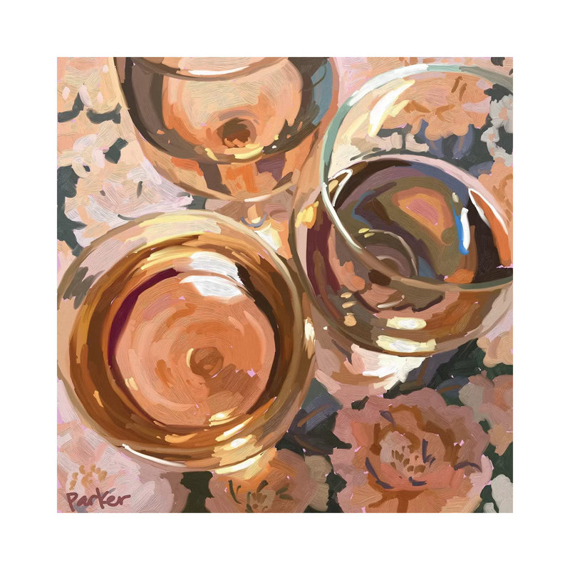 "Rosé toute la journée" par Teddi Parker - reproduction d'art sur toile tendue, H 12 po x l 12 po x P 0,75 po
