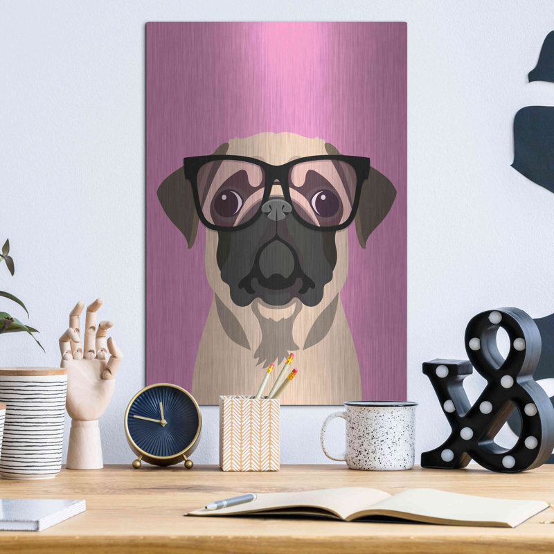 «Pug Pink» par Debbie Gray, H 16 po x l 12 po