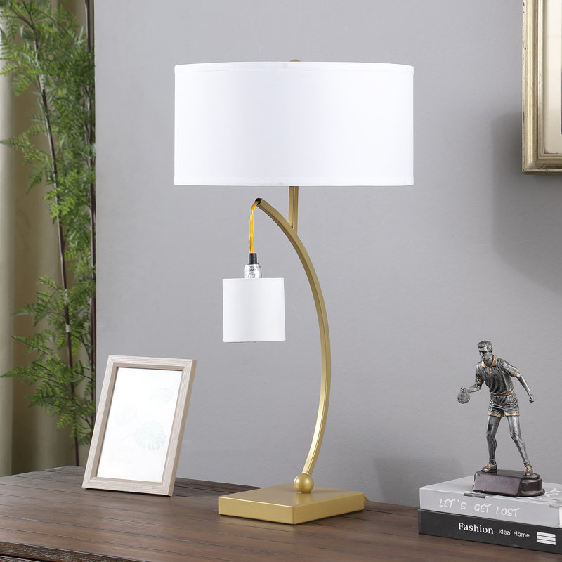 Lampe de bureau en métal Deth, Or mat, 120 V