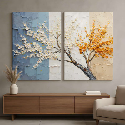 Stunning Decorative Canvas Paintings (2 Pieces), 63.0 x 47.2 inches | 100% Canvas (Thickness: 0.1 inches) & 100% Pine Wood Frame | Perfect for Living Room, Bedroom & Office Decor, Elegant Wall Art