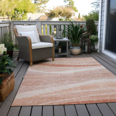 Machine Washable Indoor/Outdoor Chayden ACN1099 Salmon Rug